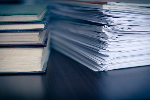 stack of journal papers
