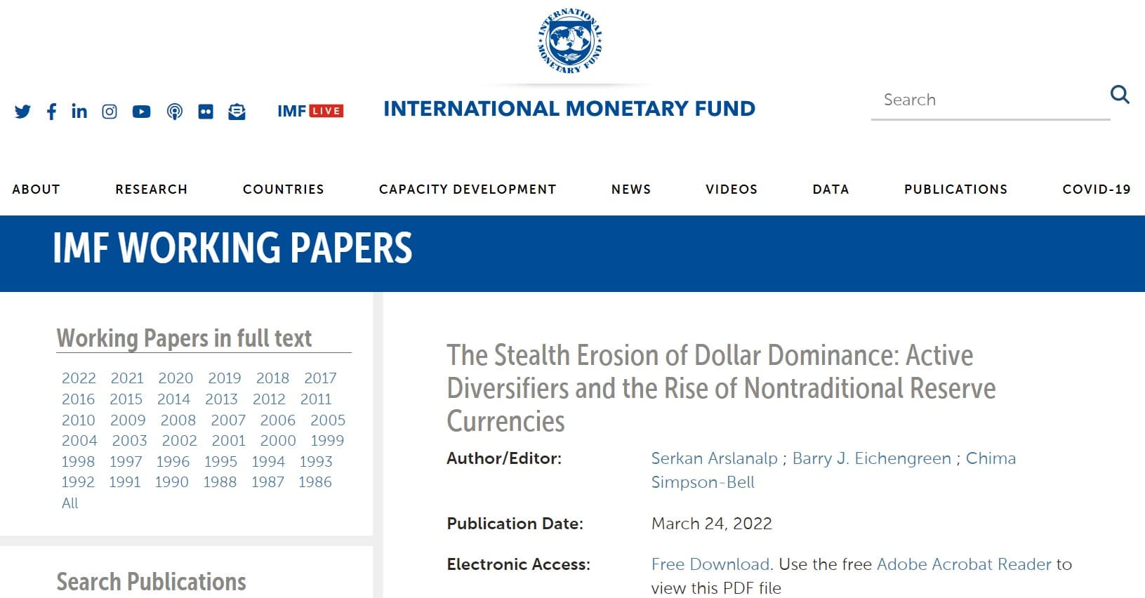Эрозия денег МВФ