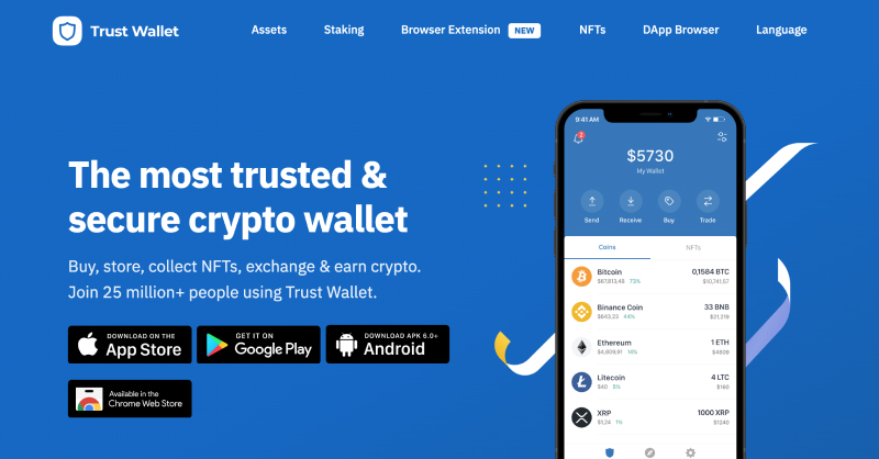 Trust Wallet homepage
