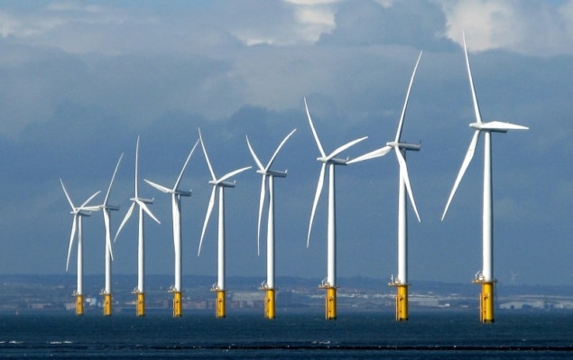 Photo of wind farm off the coast of north-east England