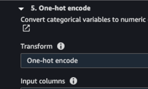 The built-in function for one-hot encoding in SageMaker Data Wrangler