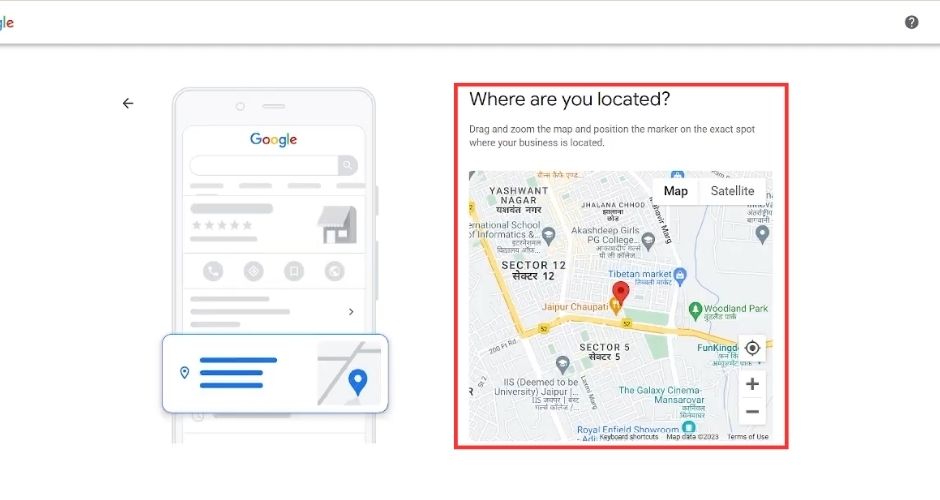 Where are you located in Google