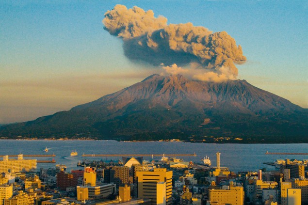 The Sakurajima volcano in Japan