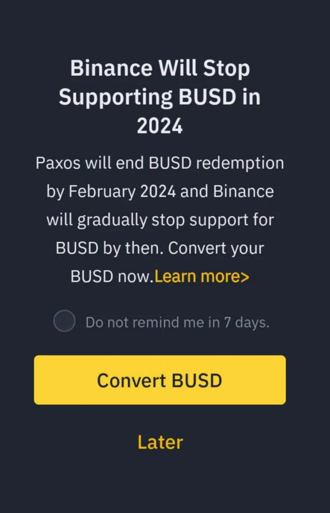 Binance to Drop Support for BUSD by 2024, Promotes New Stablecoin