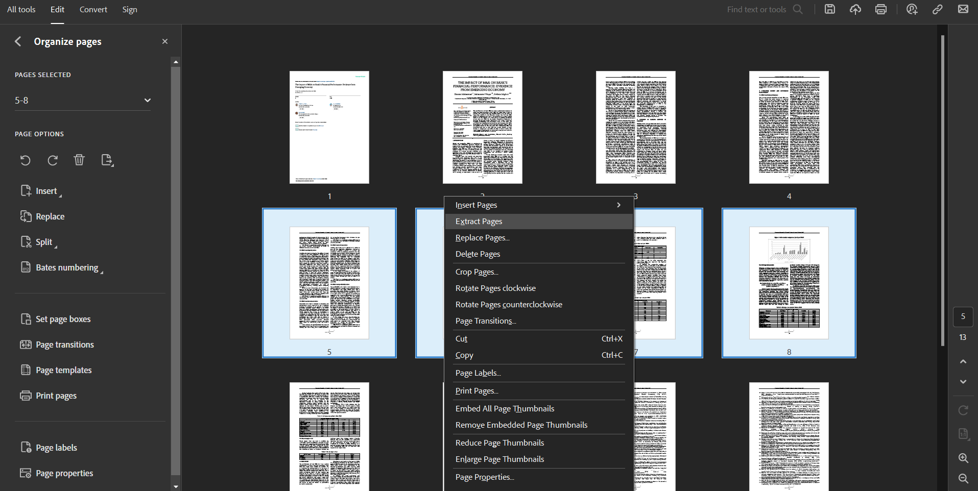 Cara mengekstrak halaman dari PDF menggunakan Adobe Acrobat Pro