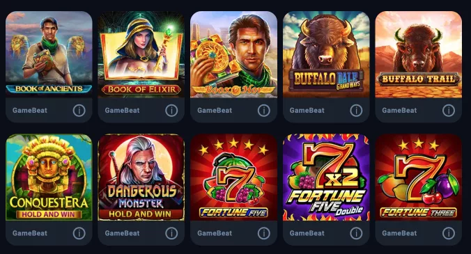 Gamebeat kaszinójátékok választéka a Thunderpicknél