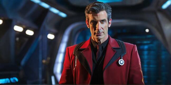 Doctor Who con uniforme de la Flota Estelar