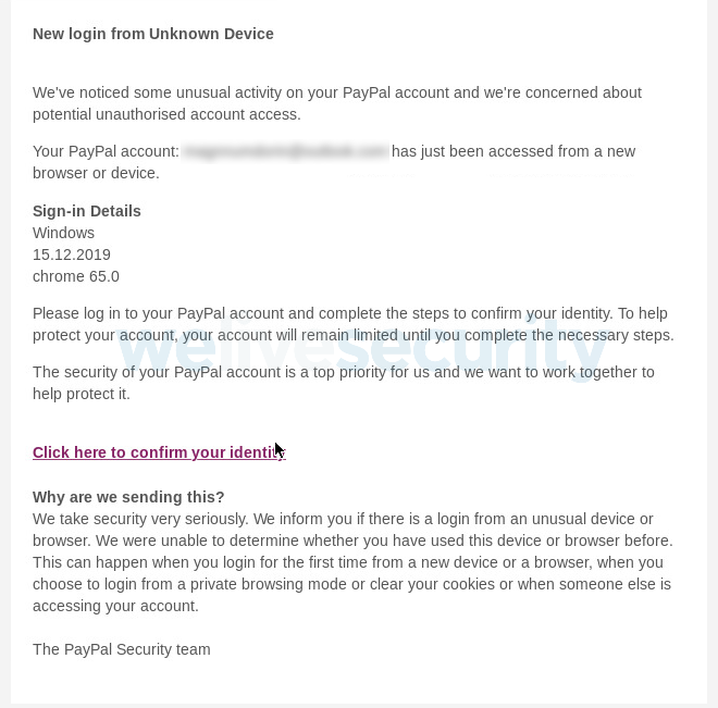 phishing -email-dæmi