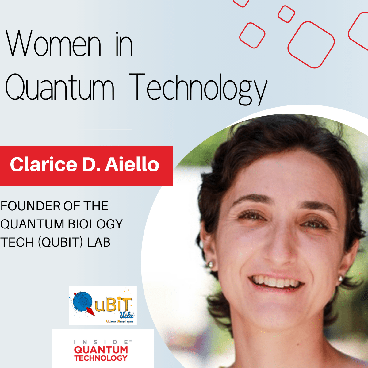 Dr. Clarice D. Aiello, ustanoviteljica laboratorija QuBiT, govori o svojem potovanju v kvantni ekosistem.