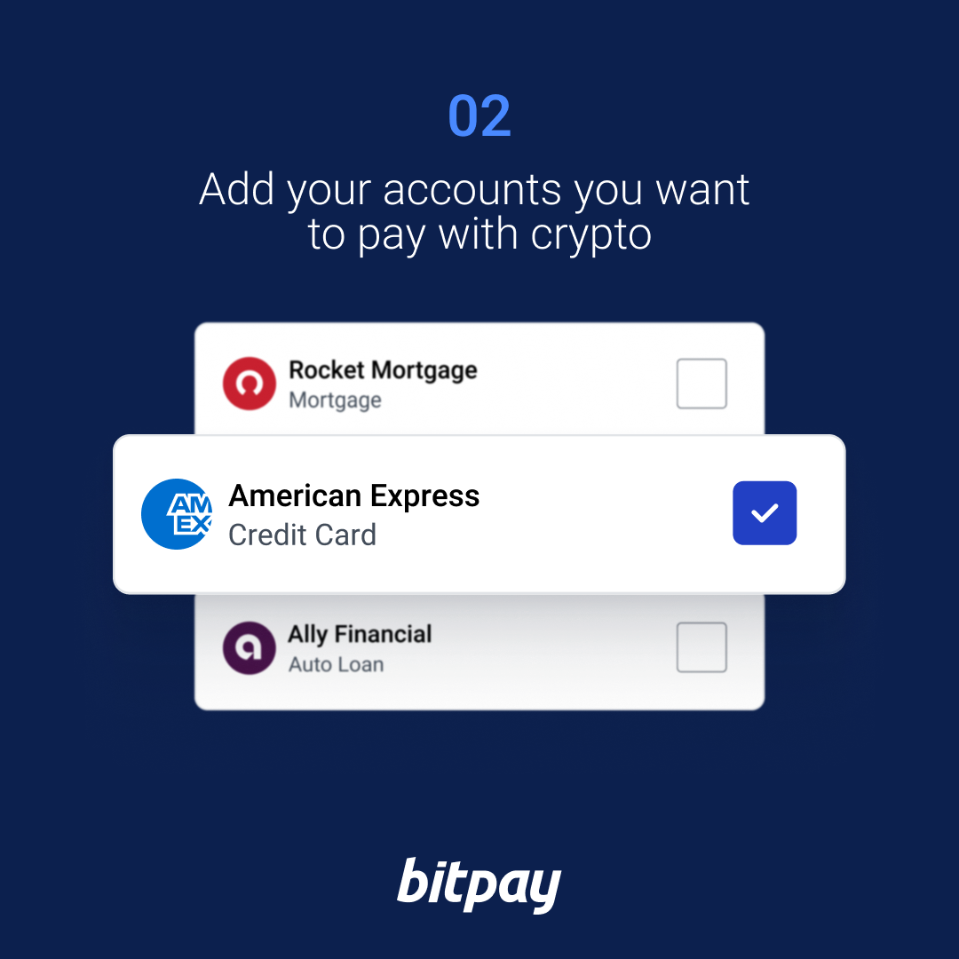 BitPay Bill Pay Langkah 2: Tambahkan akun Anda yang ingin Anda bayar dengan kripto