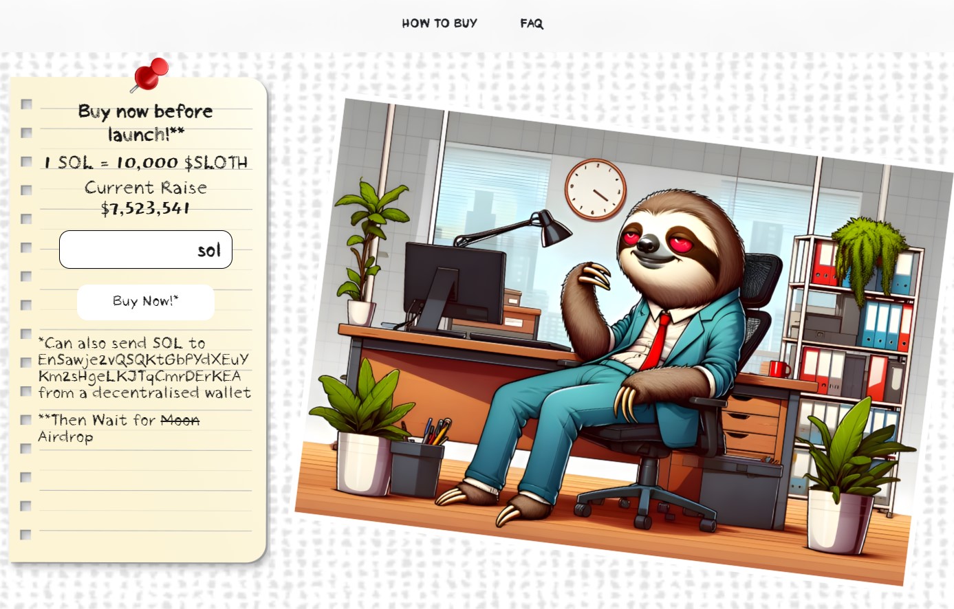 sloth buy widget