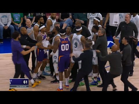 Anthony Edwards and Bradley Beal get heated and shove each other 👀