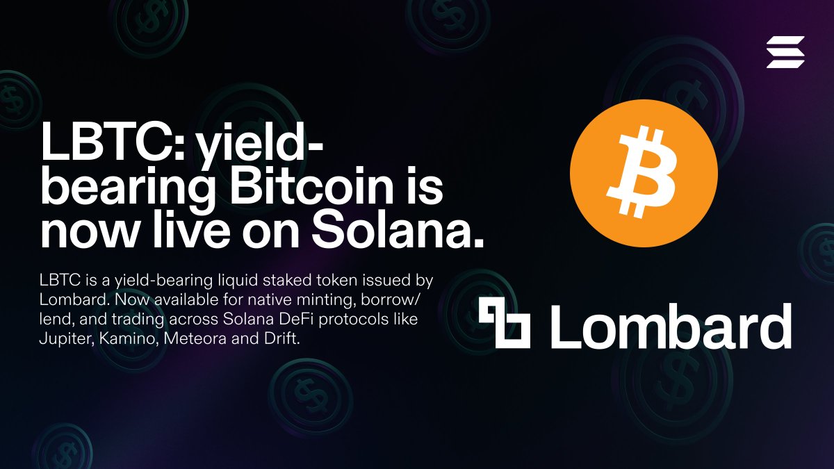 lombard launches 1 5 b yield bearing bitcoin token on solana